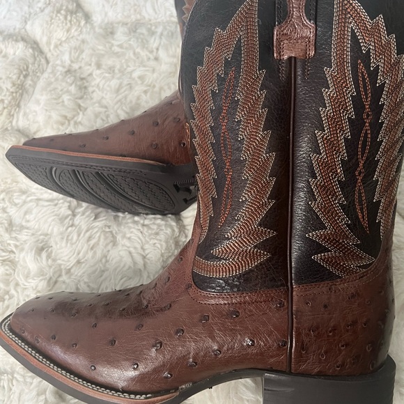 COPY - Mens ARIAT Boots-10.5 D, ANTIQUE TABAC FQ OSTRICH-New - Picture 4 of 4